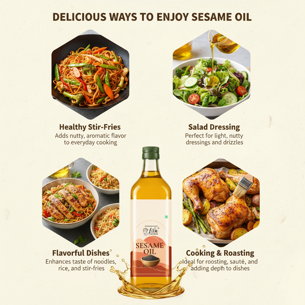 Cold Pressed Sesame Oil 500 ML for Cooking & Daily Kitchen Use