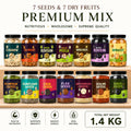 7 Seeds & 7 Dry Fruits Mix | Cashew, Almonds, Raisins, Pista, Walnut, Black Raisins, Apricots with Pumpkin, Sunflower, Chia, Flax, Watermelon, Basil & Halim Seeds | Premium Healthy Combo
