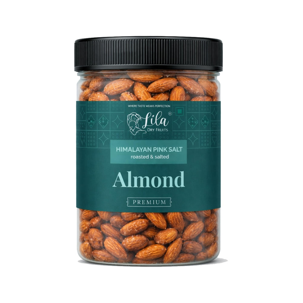 LILA DRY FRUITS Himalayan Pink Salt Roasted Almonds | Crunchy Badam Snack