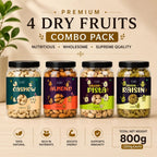 Premium 4 Dry Fruits Combo (200g Each) – Cashews, Almonds, Pistachios & Raisins