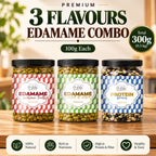 Lila Dry Fruits Premium Edamame 3 Flavours Combo – Indian Tadka, Roasted & Salted & Protein Beans (Pack of 3, 100g Each)