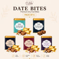 Lila Dry Fruits Date Bites Classic, Chocolate Almond, Cranberry Almond, Rose Cashew & Black Raisin Cashew (Pack of 5)