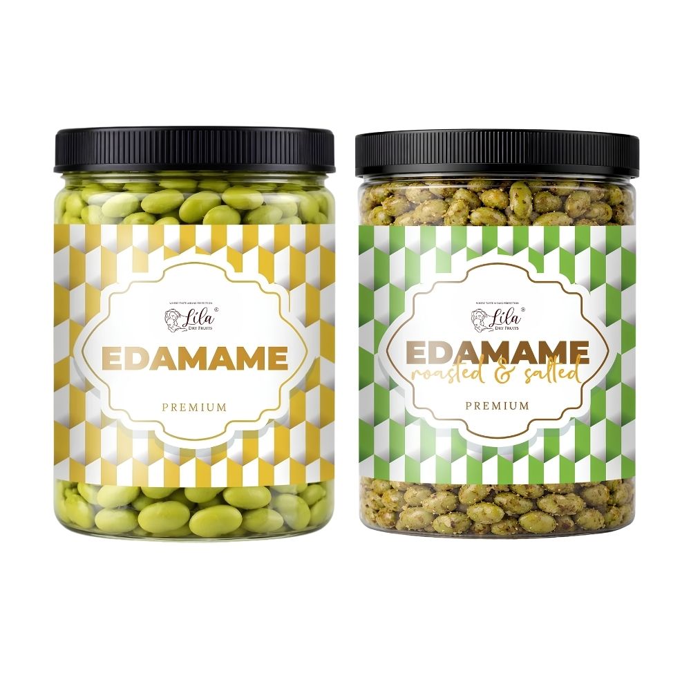 Lila Dry Fruits Premium Edamame 2 Flavours Combo – Classic & Roasted & Salted (Pack of 2, 100g Each)