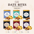 Lila Dry Fruits Date Bites Classic, Crunchy Classic, Chocolate Almond, Cranberry Almond, Rose Cashew & Black Raisin Cashew (Pack of 6)