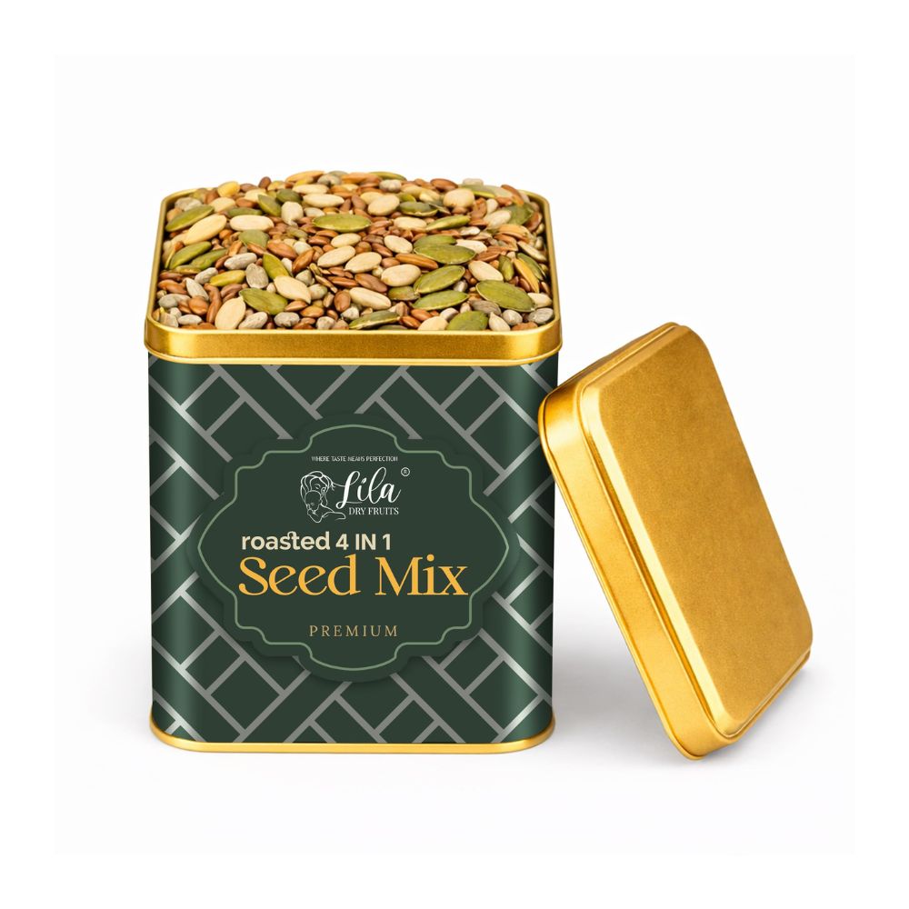 LILA DRY FRUITS 4 in 1 Roasted Seeds Mix Pumpkin Sunflower Watermelon Flax 275 gram | Healthy Snack Mix for Daily Nutrition Fiber Rich Seeds Combo Pack for Weight Management Perfect for Gifting