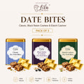 Lila Dry Fruits Date Bites Classic, Black Raisin Cashew & Elaichi Cashew (Pack of 3)