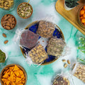 LILA DRY FRUITS Gift Hamper Cashew Almond Walnut Raisins | Festive Gift Pack for Diwali Wedding Corporate Gifting with Round Tray Perfect For Gifting