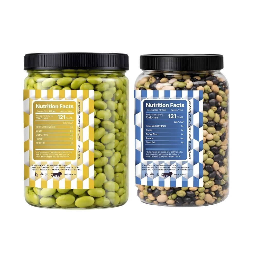 Lila Dry Fruits Premium Edamame 2 Flavours Combo – Classic Edamame & Protein Beans (Pack of 2, 100g Each)