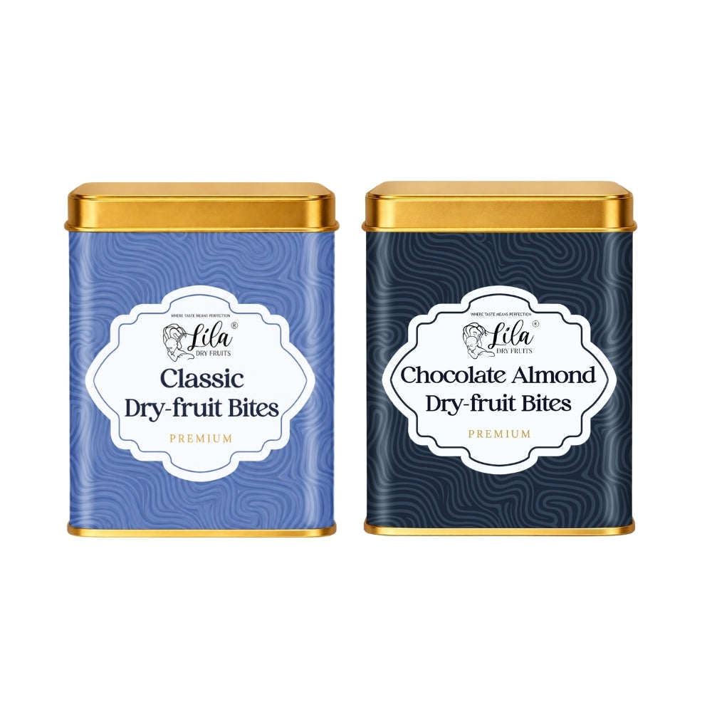 Lila Dry Fruits Date Bites Classic & Chocolate Almond (Pack of 2)