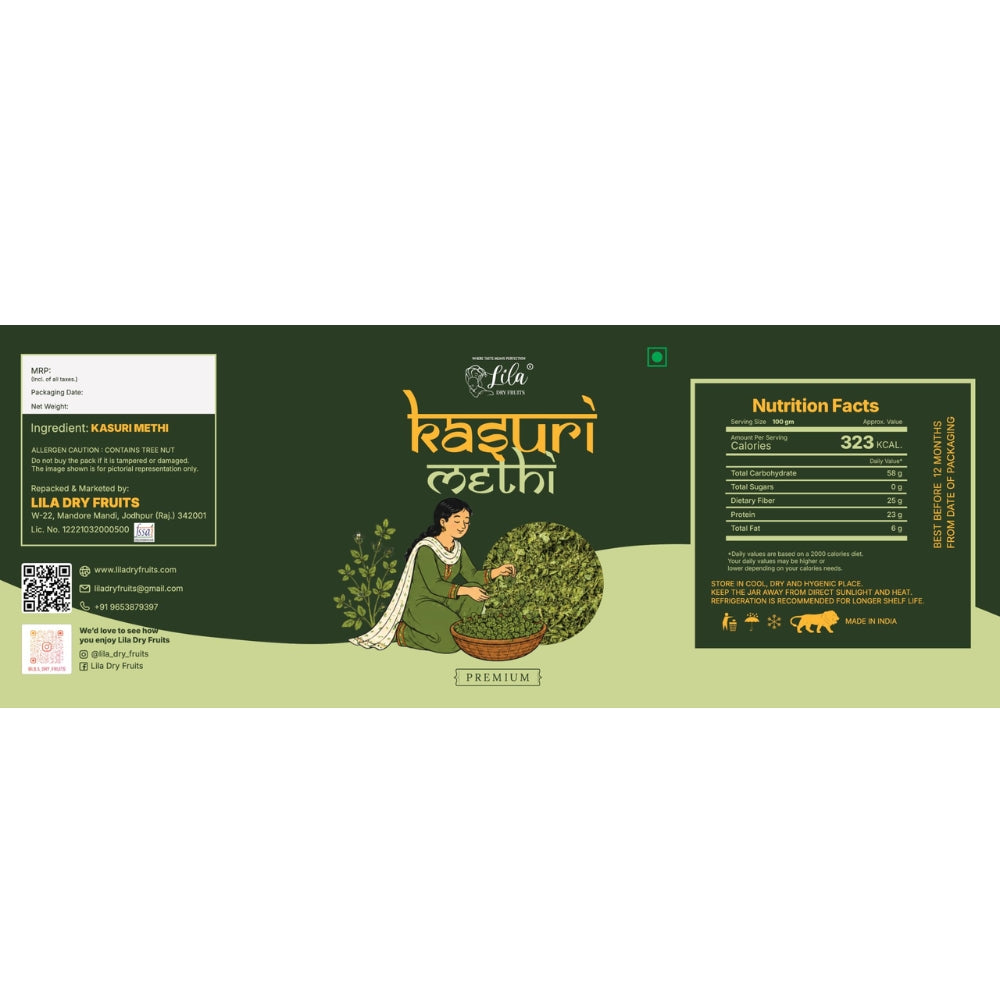 LILA Dry Fruits Kasuri Methi – Premium Dried Fenugreek Leaves