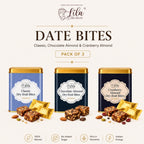 Lila Dry Fruits Date Bites Classic, Chocolate Almond & Cranberry Almond (Pack of 3)
