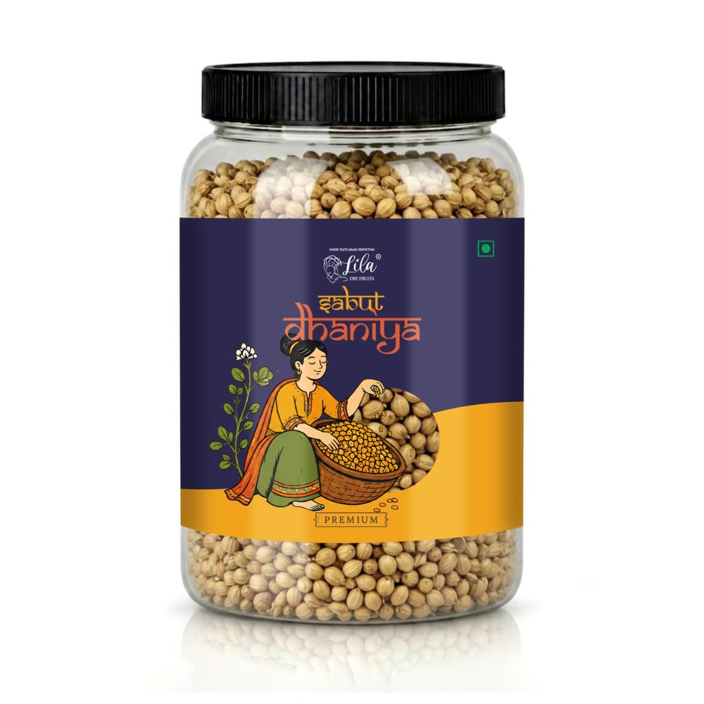 LILA DRY FRUITS Coriander Seeds Whole Dhania Seed for Cooking, Seasoning, Grinding Aromatic Kitchen Spice Masale for Everyday Use