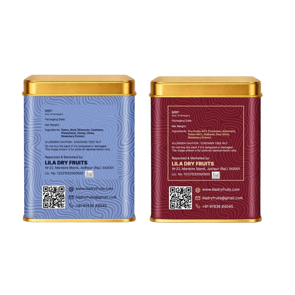 Lila Dry Fruits Date Bites Classic & Rose Cashew (Pack of 2)