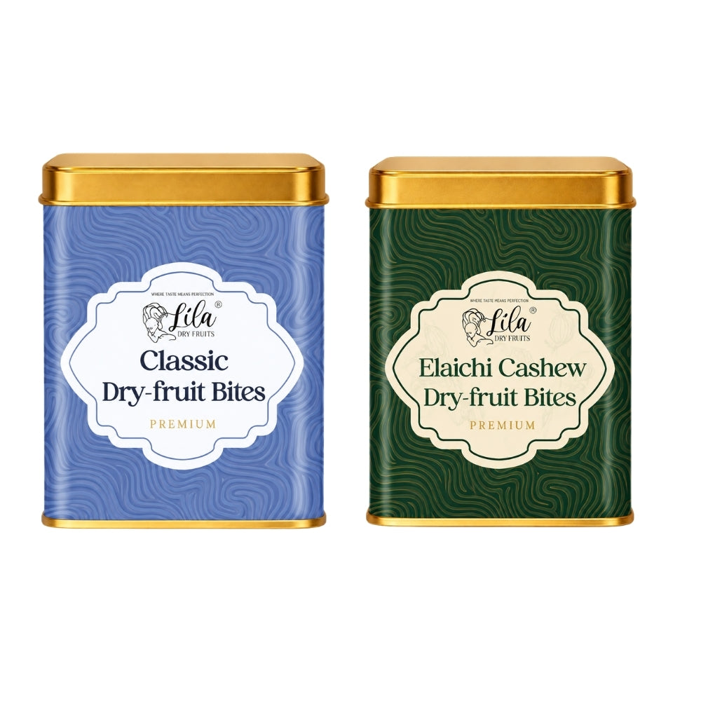 Lila Dry Fruits Date Bites Classic & Elaichi Cashew (Pack of 2)