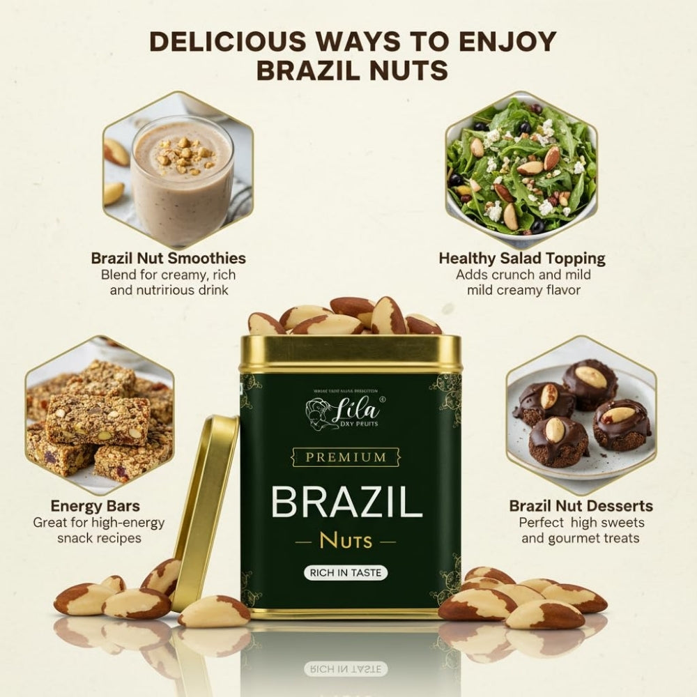 LILA DRY FRUITS Brazil Nuts 275g | Natural Raw Unsalted Healthy Snack