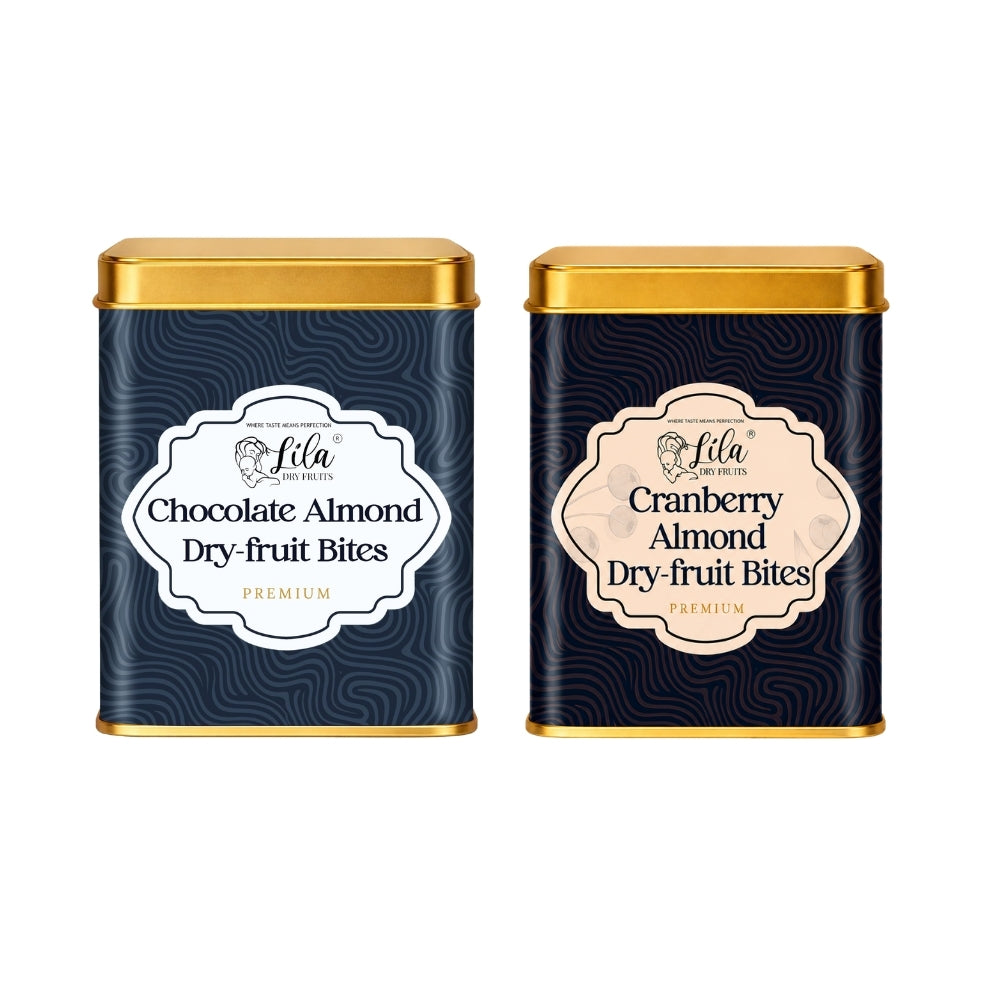 Lila Dry Fruits Date Bites Chocolate Almond & Cranberry Almond (Pack of 2)