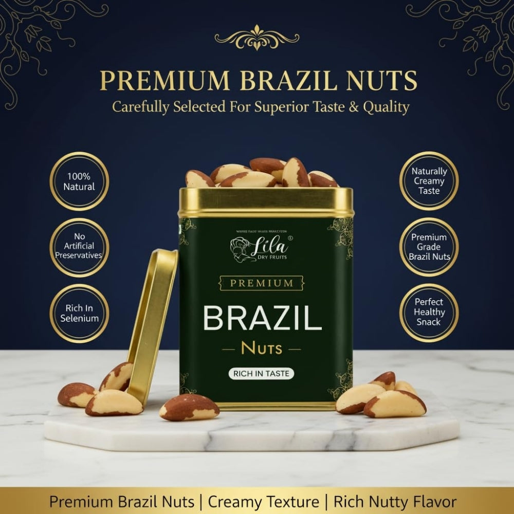 LILA DRY FRUITS Brazil Nuts 275g | Natural Raw Unsalted Healthy Snack