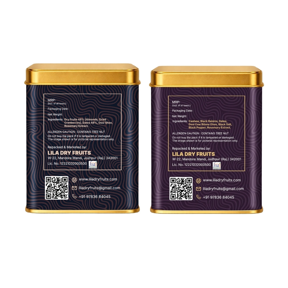 Lila Dry Fruits Date Bites Cranberry Almond & Black Raisin Cashew (Pack of 2)