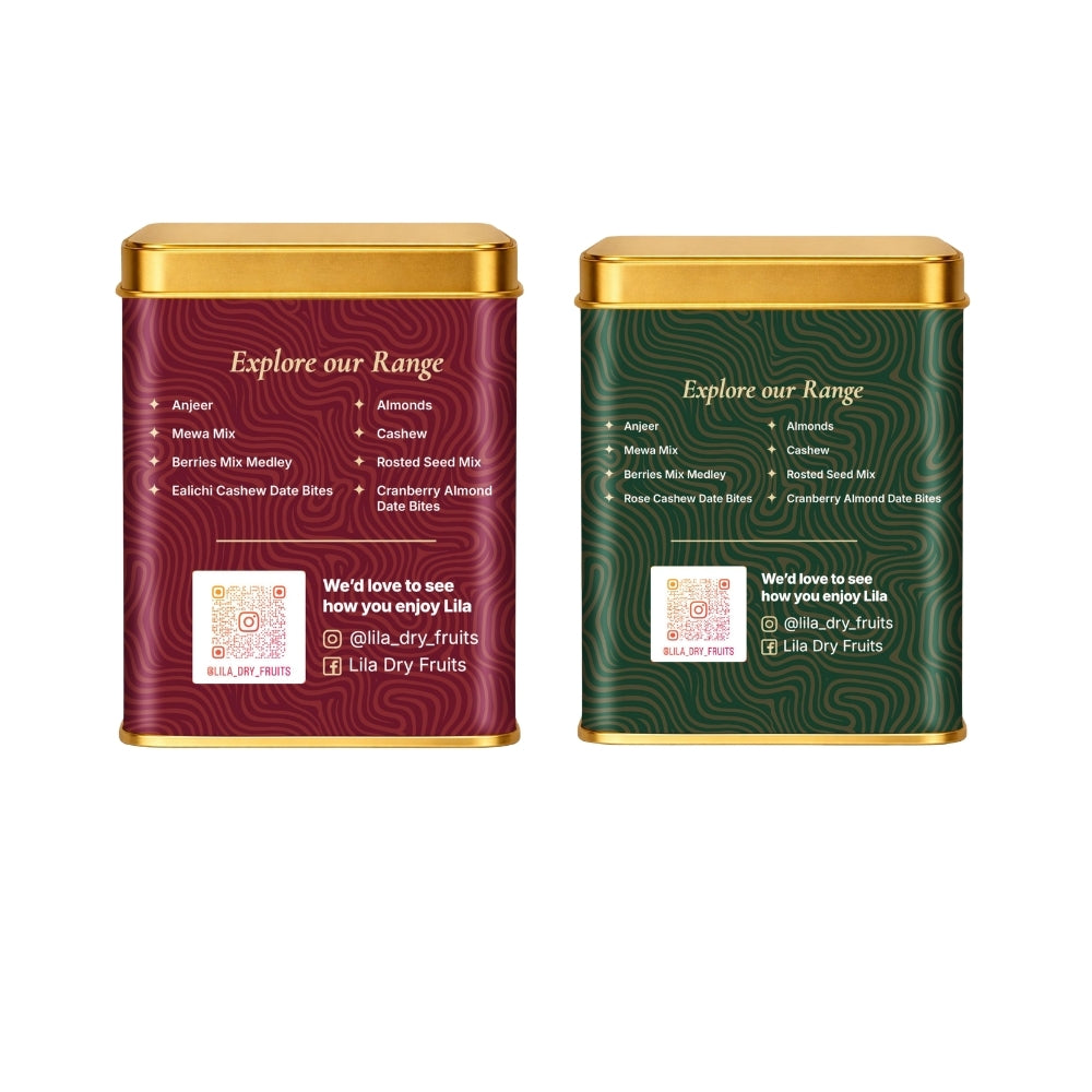 Lila Dry Fruits Date Bites Rose Cashew & Elaichi Cashew (Pack of 2)
