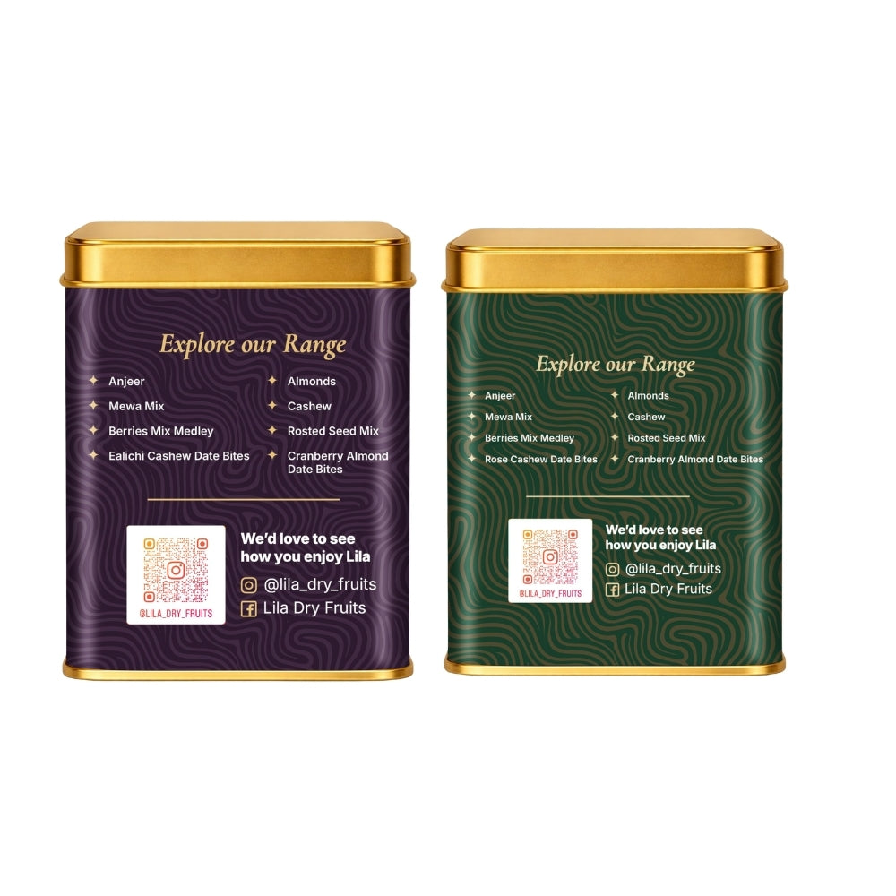 Lila Dry Fruits Date Bites Black Raisin Cashew & Elaichi Cashew (Pack of 2)