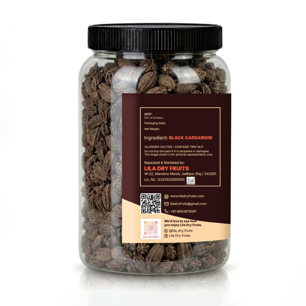 LILA DRY FRUITS Donda Black Cardamom (Badi Elaichi) | Whole Spice