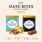 Lila Dry Fruits Date Bites Crunchy Classic & Chocolate Almond (Pack of 2)