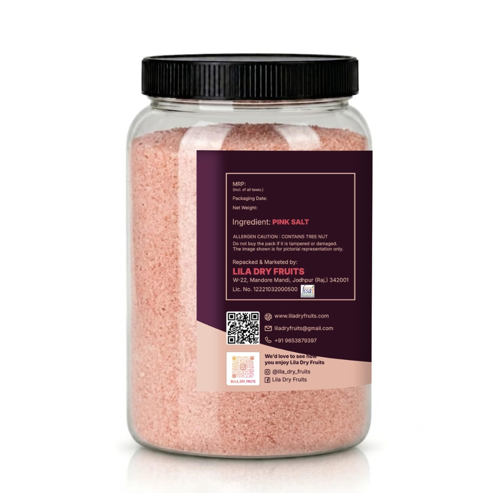 LILA Dry Fruits Pink Salt (Sendha Namak) – Fine Grain Mineral Salt