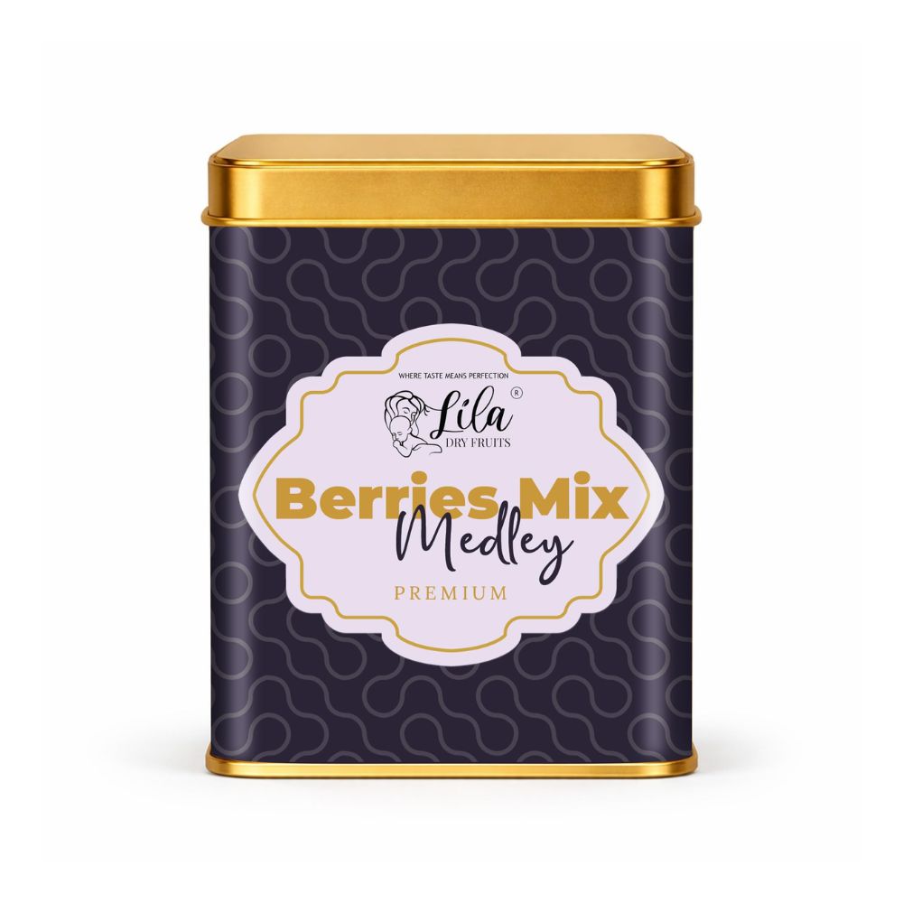 LILA DRY FRUITS Berries Mix Medley 275 Grams with Cranberry Blueberry Strawberry Red Cherry & Black Raisins | Healthy Dried Fruit Mix for Snacking Baking Smoothies Trail Mix Perfect for Gifting