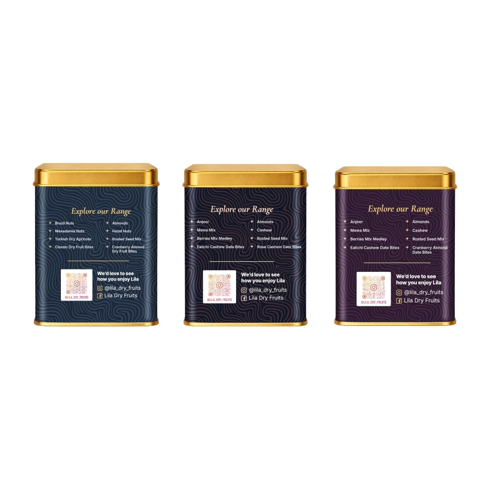 Lila Dry Fruits Date Bites Chocolate Almond, Cranberry Almond & Black Raisin Cashew (Pack of 3)
