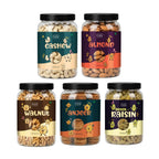 5 Dry Fruits Combo Pack (200g Each) – Cashew, Almonds, Walnuts, Anjeer & Raisins | Premium Healthy Mix
