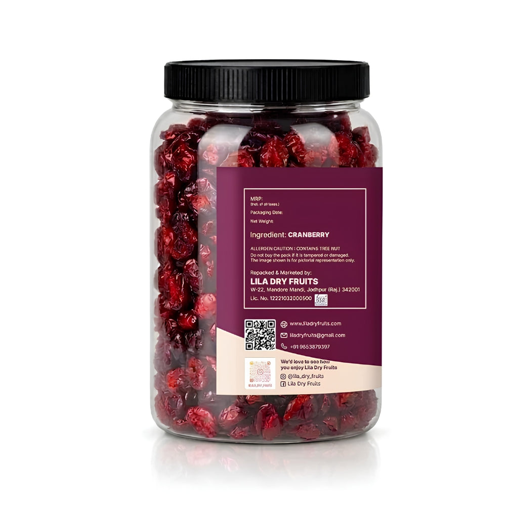 LILA DRY FRUITS Dried Cranberries | Premium Sweet & Tangy Dried Fruit