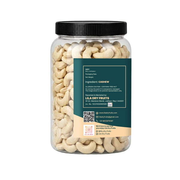 LILA DRY FRUITS Cashew Whole Kaju Premium Crunchy Nut Healthy Snack Rich in Protein Energy Dry Fruits for Daily Use Cooking Sweets Roasted Salted Snack Alternative