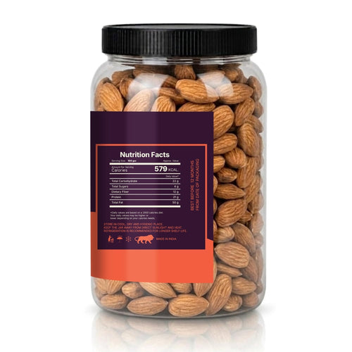 LILA Dry Fruits Almonds (Badam) | Protein-Rich Healthy Crunchy Nuts for Daily Snacking