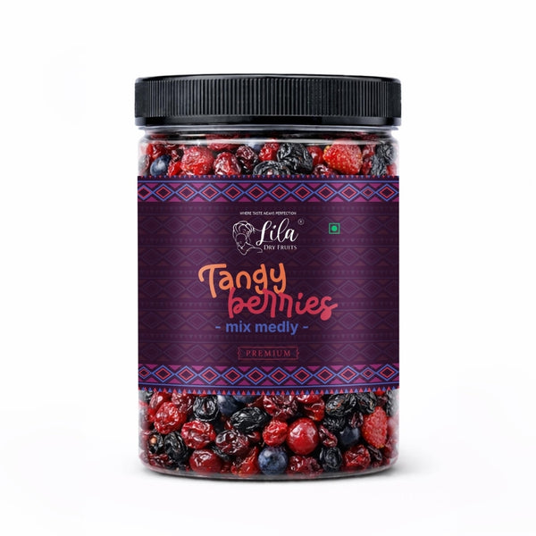 LILA DRY FRUITS Tangy Berries Mix | Cranberry, Blueberry, Red Cherry, Strawberry & Black Raisins