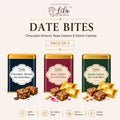Lila Dry Fruits Date Bites Chocolate Almond, Rose Cashew & Elaichi Cashew (Pack of 3)