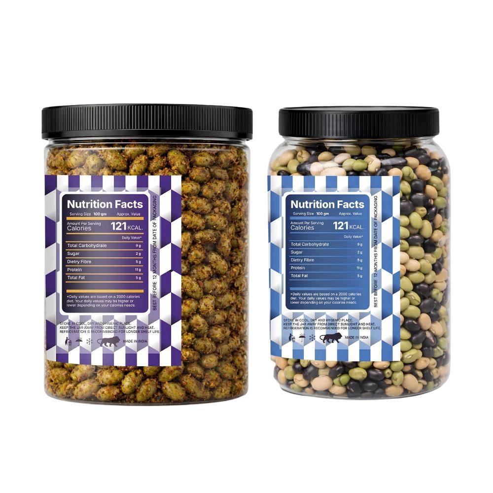 Lila Dry Fruits Premium Edamame 2 Flavours Combo – Magic Masala & Protein Beans (Pack of 2, 100g Each)