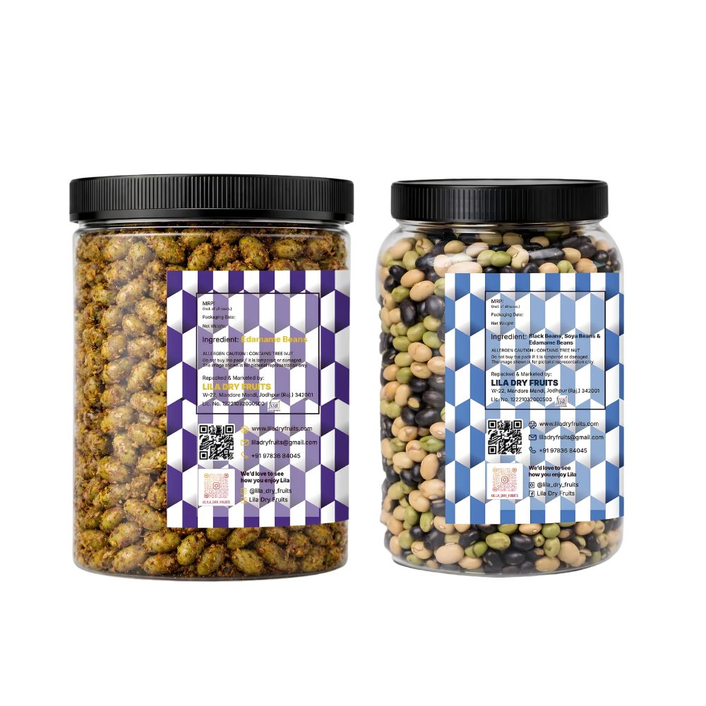 Lila Dry Fruits Premium Edamame 2 Flavours Combo – Magic Masala & Protein Beans (Pack of 2, 100g Each)