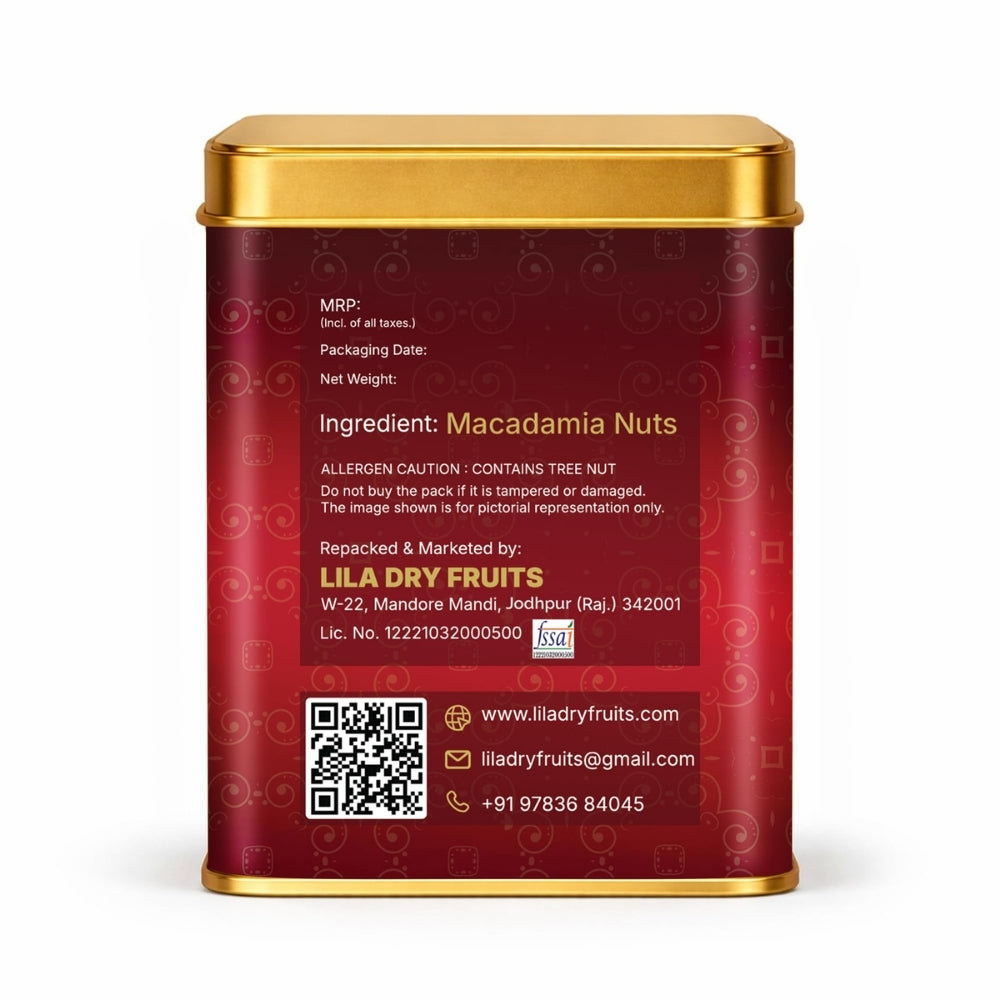 LILA DRY FRUITS Macadamia Nuts 275g | Premium Whole Keto Friendly Nuts