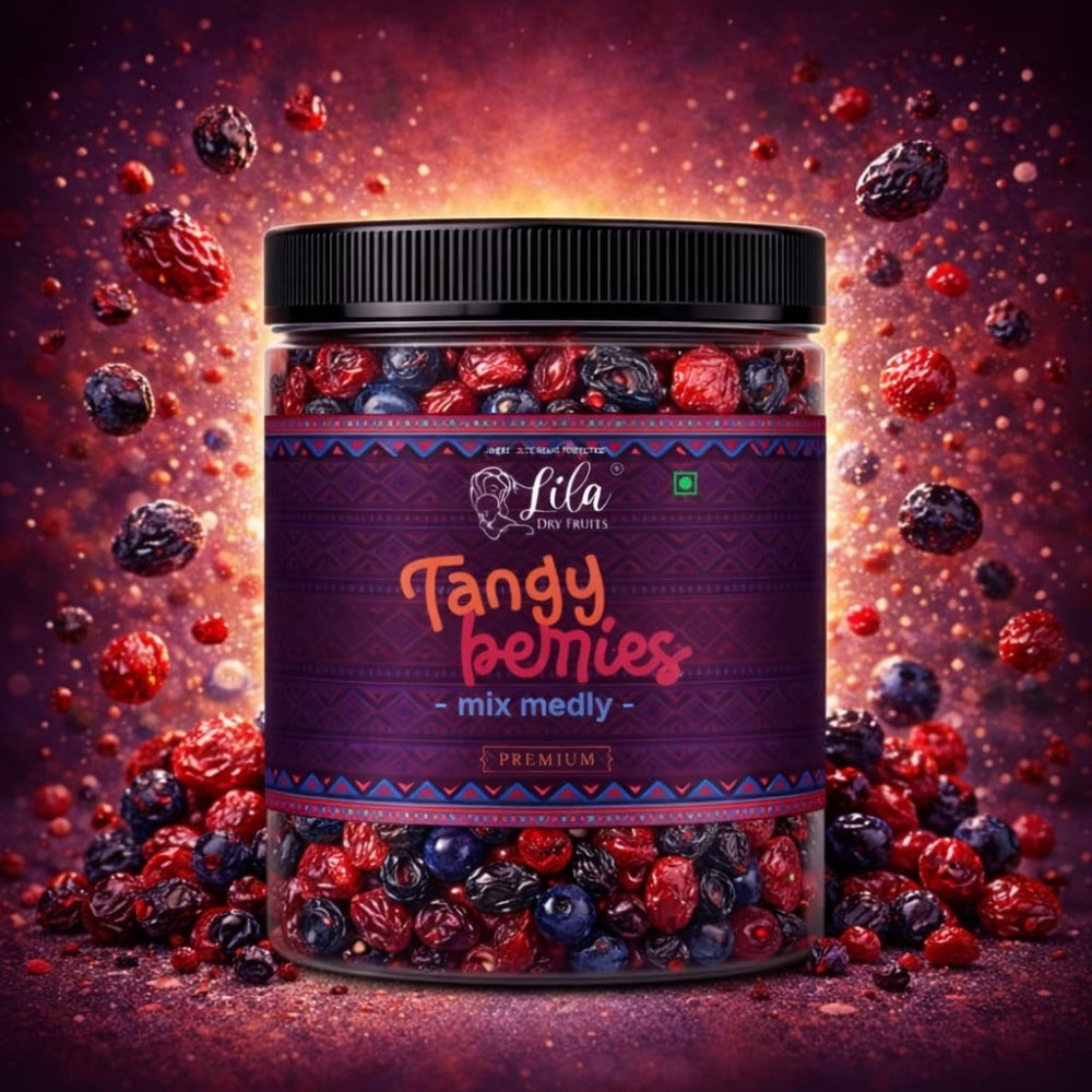 LILA DRY FRUITS Tangy Berries Mix | Cranberry, Blueberry, Red Cherry, Strawberry & Black Raisins