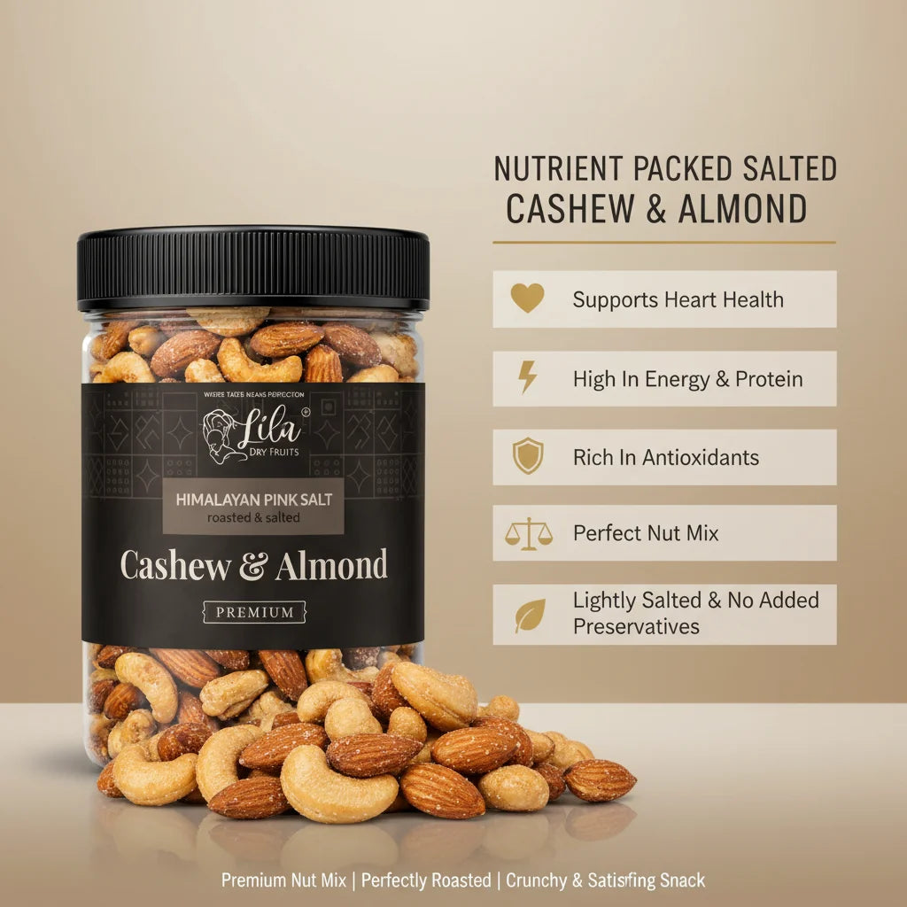 Roasted Kaju Badam Mix 250g Salted Cashew Almond Snack