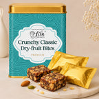 LILA DRY FRUITS Dry Fruit Bites Dates Barfi 200 g (10 Pieces) Classic Crunchy Flavour | Nuts, Honey, Desi Ghee & Rice Crisps