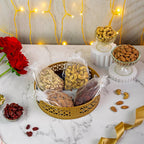 LILA DRY FRUITS Gift Hamper Roasted Cashew Almonds Seeds Mix Chatpata Cranberry | Combo Pack Festive Gift Box with Daily Use Round Tray Perfect For Gifting