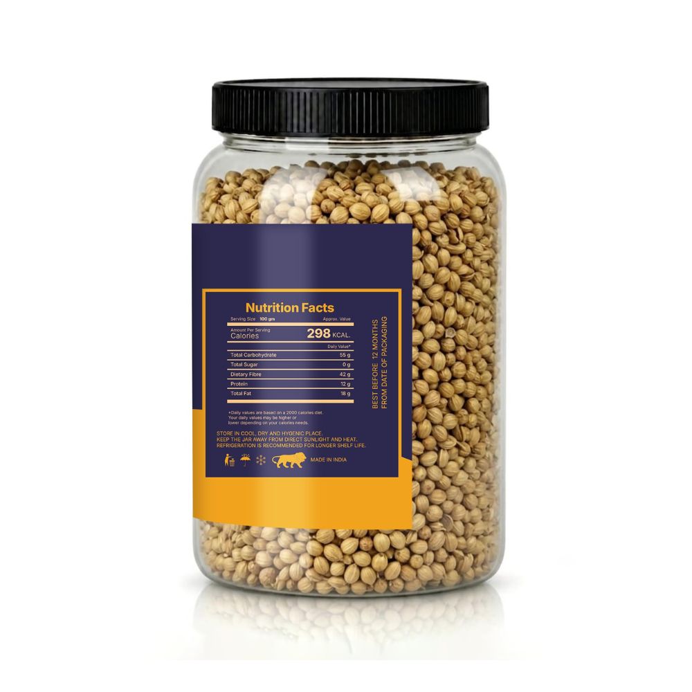 LILA DRY FRUITS Coriander Seeds Whole Dhania Seed for Cooking, Seasoning, Grinding Aromatic Kitchen Spice Masale for Everyday Use