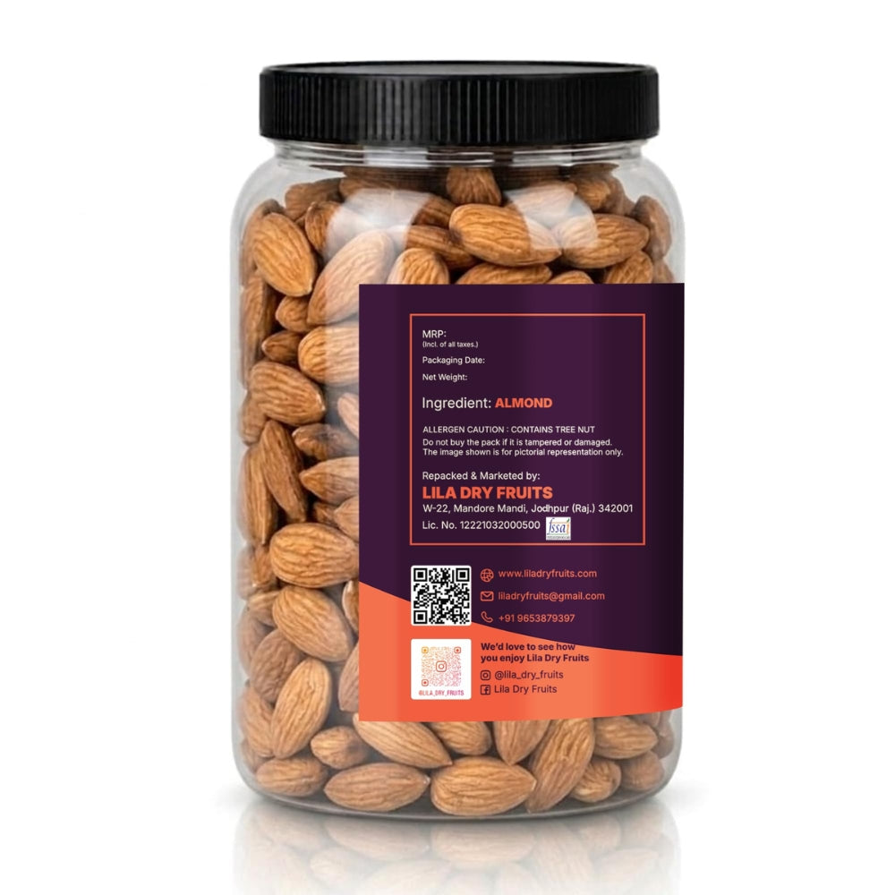 LILA Dry Fruits Almonds (Badam) | Protein-Rich Healthy Crunchy Nuts for Daily Snacking