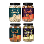Premium 4 Dry Fruits Combo (200g Each) – Cashews, Almonds, Anjeer & Raisins