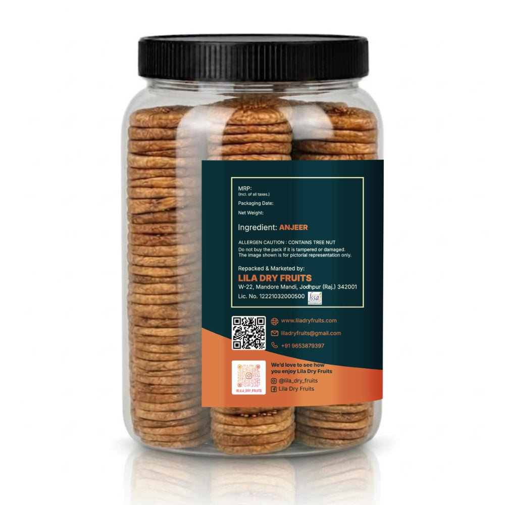 LILA Dry Fruits Afghani Anjeer (Dried Figs) | Soft, Naturally Sweet & Fiber-Rich