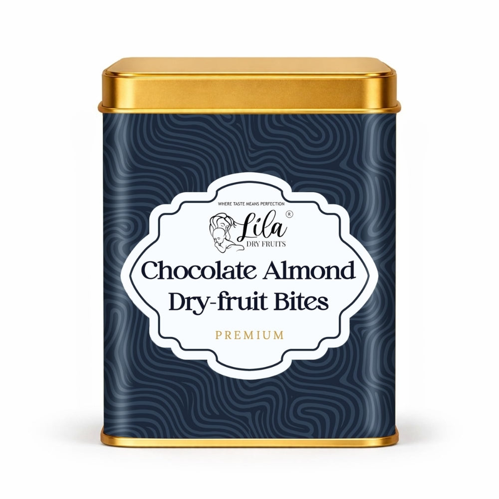 LILA DRY FRUITS Dry Fruit Bites 200 g (10 Pieces) Dates Barfi Chocolate Almonds Flavour Date Mithai Healthy Sweet Snack with Desi Ghee