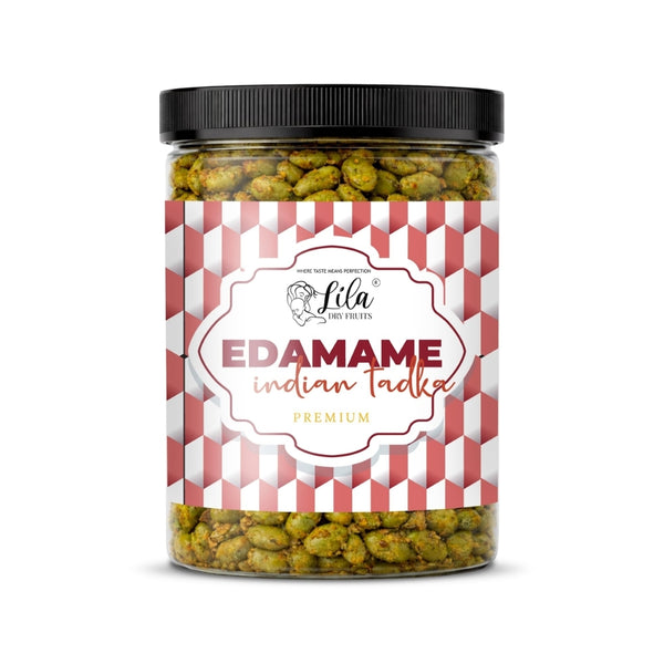 LILA DRY FRUITS Indian Tadka Roasted Edamame | Crunchy Vegan Snack