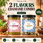 Lila Dry Fruits Premium Edamame 2 Flavours Combo – Indian Tadka & Protein Beans (Pack of 2, 100g Each)