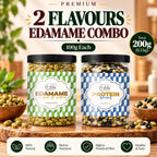 Lila Dry Fruits Premium Edamame 2 Flavours Combo – Roasted & Salted Edamame & Protein Beans (Pack of 2, 100g Each)